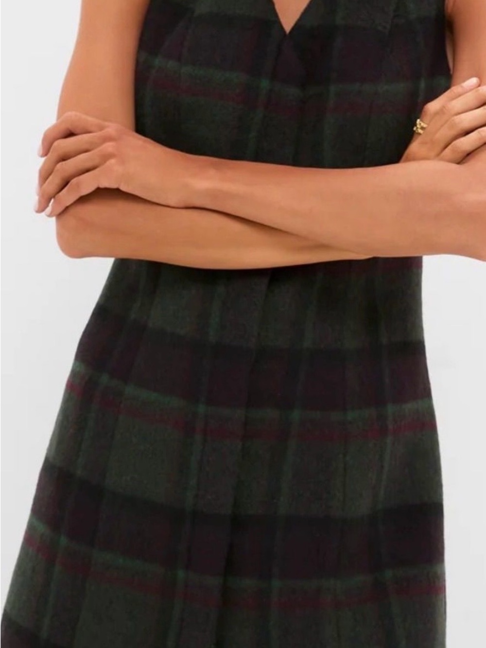 NWT Tuckernuck Plaid Forest Plaid Wool Mercer Dress
